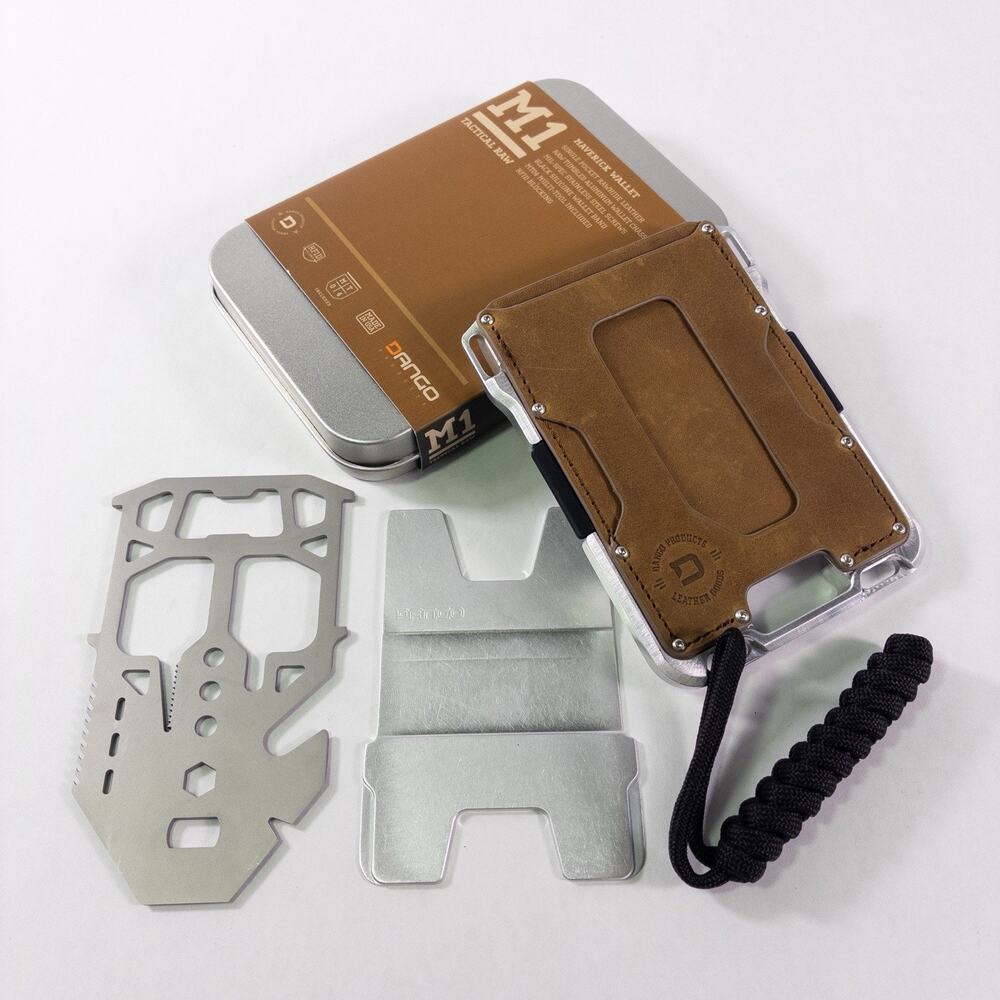 DANGO M1 Maverick Wallet Tactical Raw Single Pocket Leather w/ Box & Tool